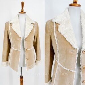 Vintage Tan and Cream Leather Jacket